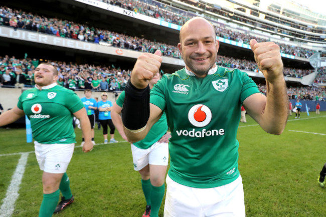 Rory Best celebrates winning