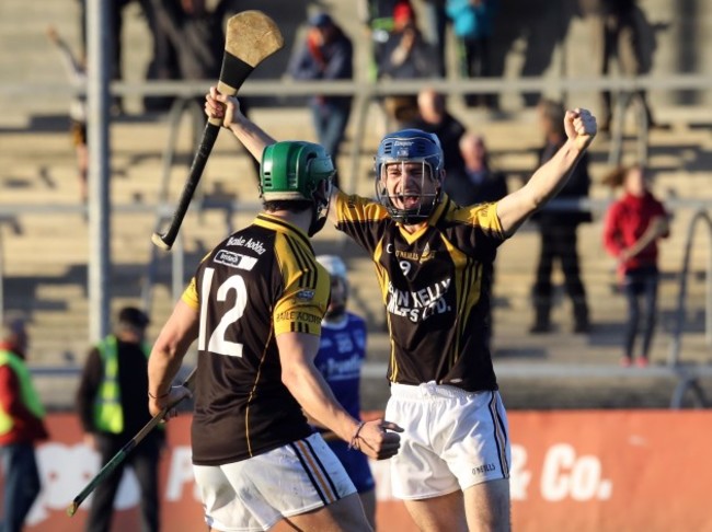 Cathal Doohan and Stan Lineen celebrate at the final whistle