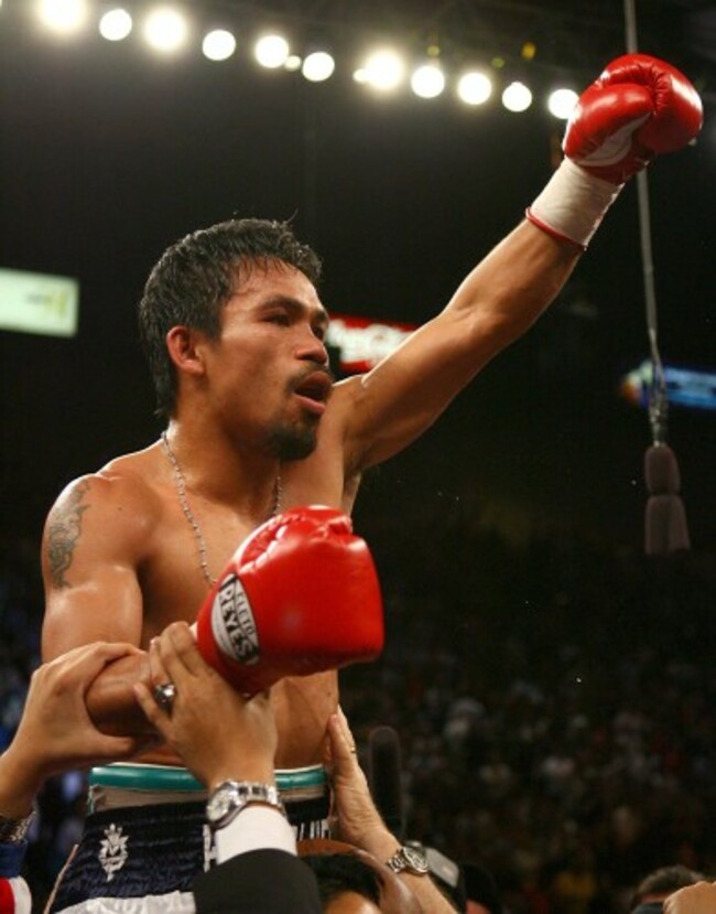Manny Pacquiao celebrates