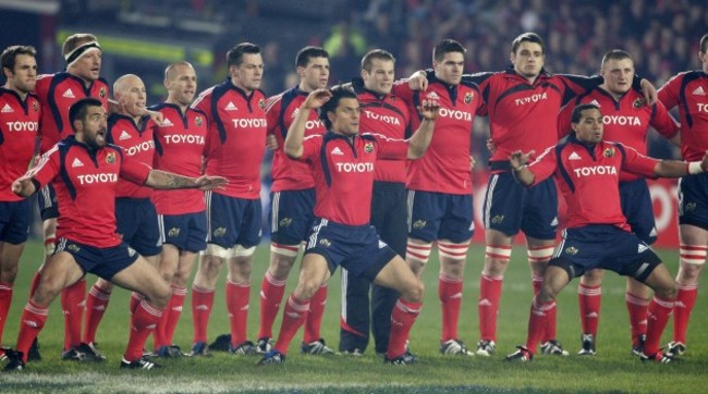 Rua Tipoki, Doug Howlett, and Lifeimi Mafi perform a haka