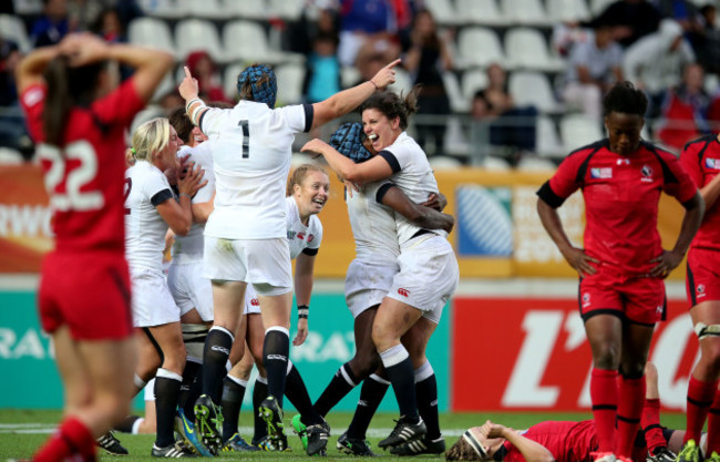 England players celebrate at the final whistle