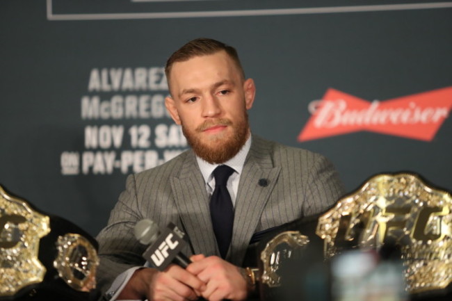 Conor McGregor during the post fight press conference