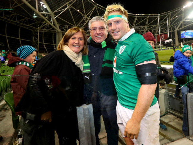 James Tracy with his parents Sile and Jim Tracy