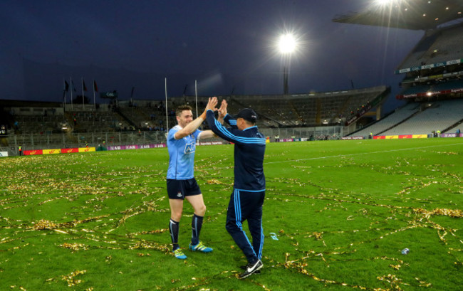 Paddy Andrews celebrates with Jason Sherlock