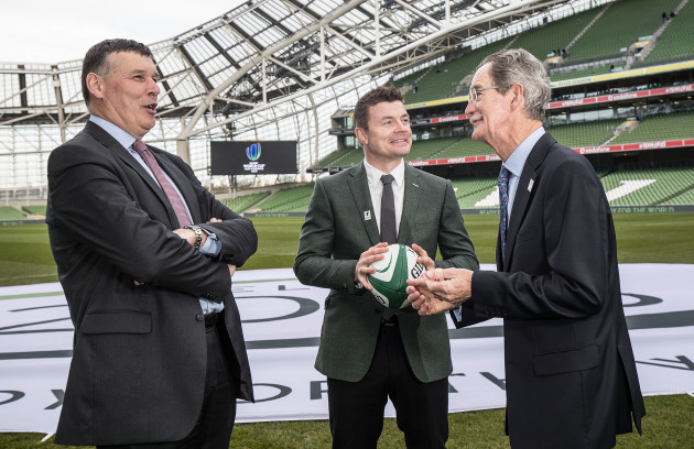 Philip Browne, Brian O'Driscoll and Dick Spring