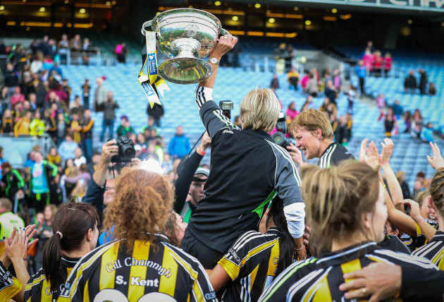 Ann Downey celebrates with The O'Duffy Cup