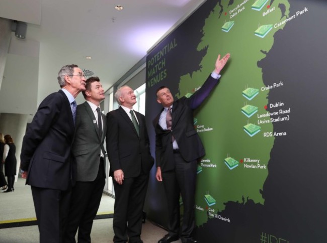 Dick Spring, Brian O'Driscoll, Martin McGuinness and Philip Browne