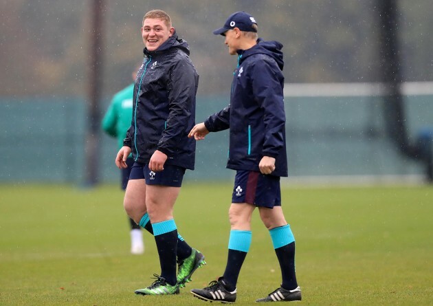 Tadhg Furlong and Joe Schmidt