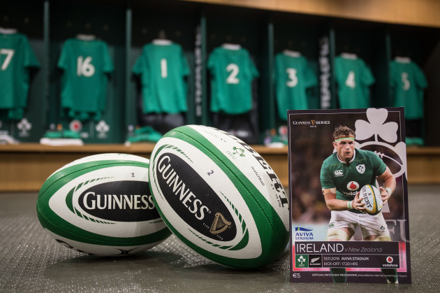 A view of the Irish dressing room ahead of the game