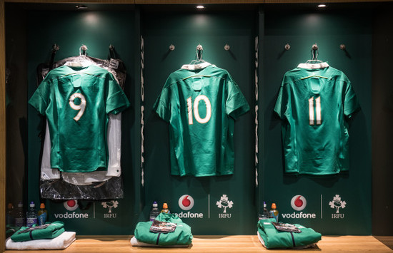 A view of the Irish dressing room ahead of the game