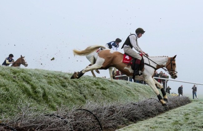 Alan Reilly from the Louth Foxhounds jumps Rubys double 20/11/2016