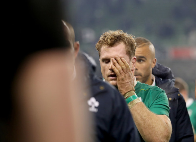 Jamie Heaslip dejected after the game