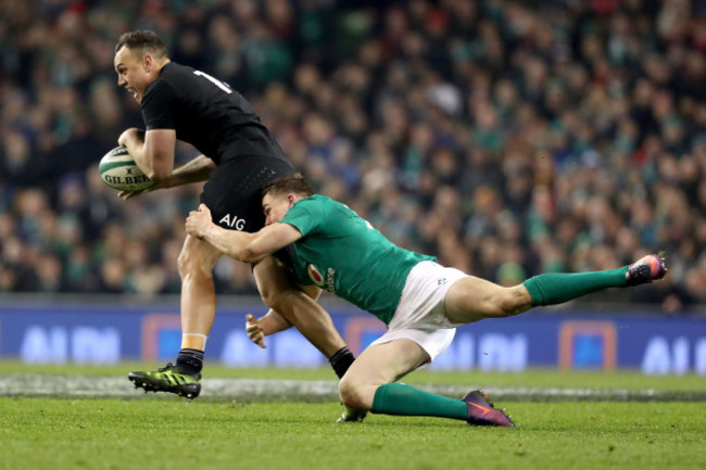 Garry Ringrose tackles Israel Dagg