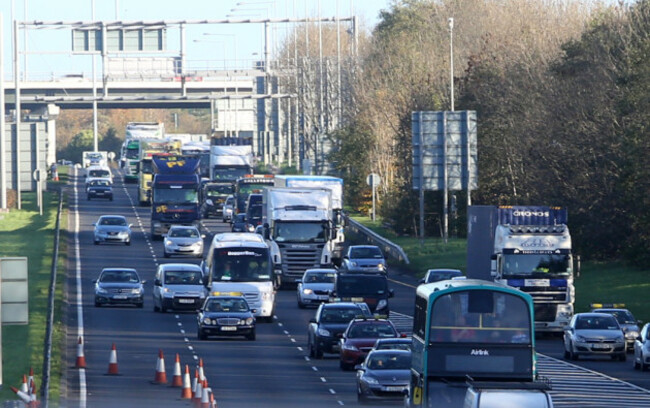 20/11/2015. Port Tunnel Closed. Pictured traffic b