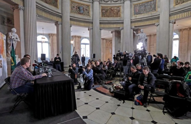 A view of the press conference