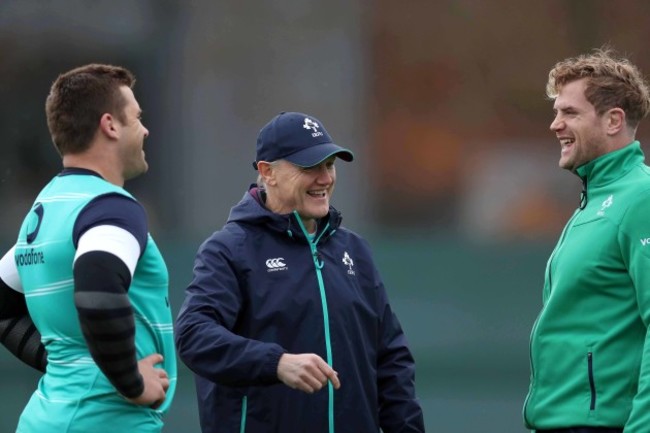 CJ Stander with Joe Schmidt and Jamie Heaslip