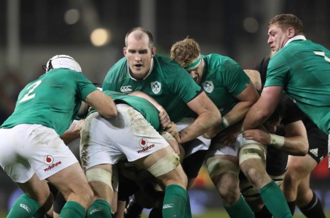 Ireland&rsquo;s Devin Toner  Jamie Heaslip and Tadhg Furlong