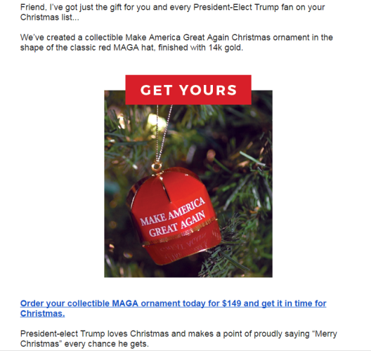 trump ornament hat