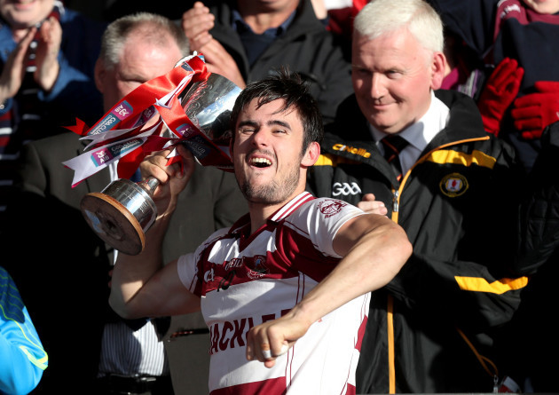 Chrissy McKeague lifts the cup