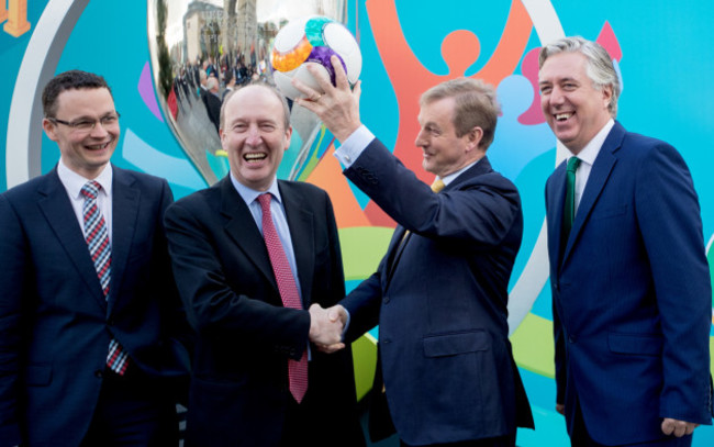 Patrick O'Donovan, Shane Ross, Enda Kenny and John Delaney