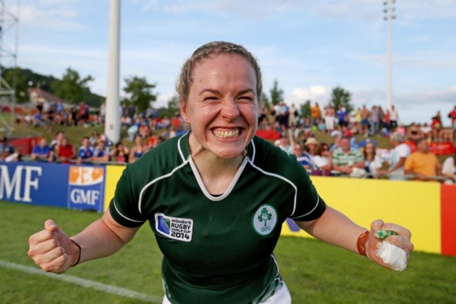 Niamh Briggs celebrates after the game