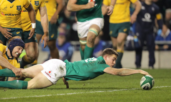 Garry Ringrose scores a try