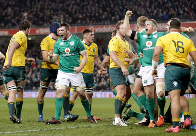 Peter O'Mahony celebrates the final whistle