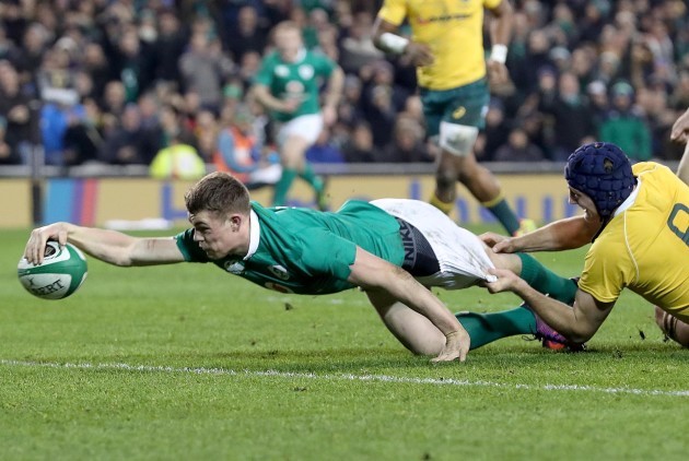Garry Ringrose scores his sides second try