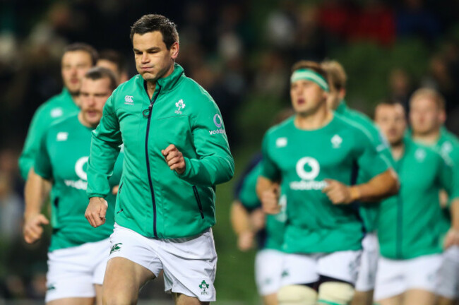 Jonathan Sexton during the warm up