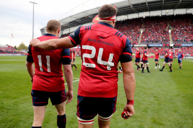 A view of CJ Standers number 24 jersey in tribute to the late Anthony Foley