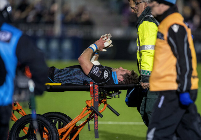 Peter Horne leaves the field with an injury