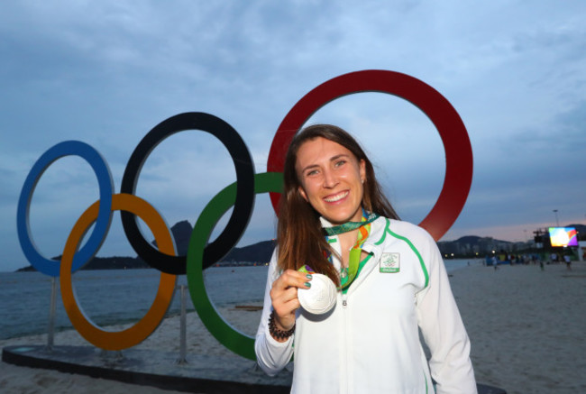 Annalise Murphy with her silver medal