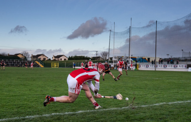 David Treacy takes a sideline cut