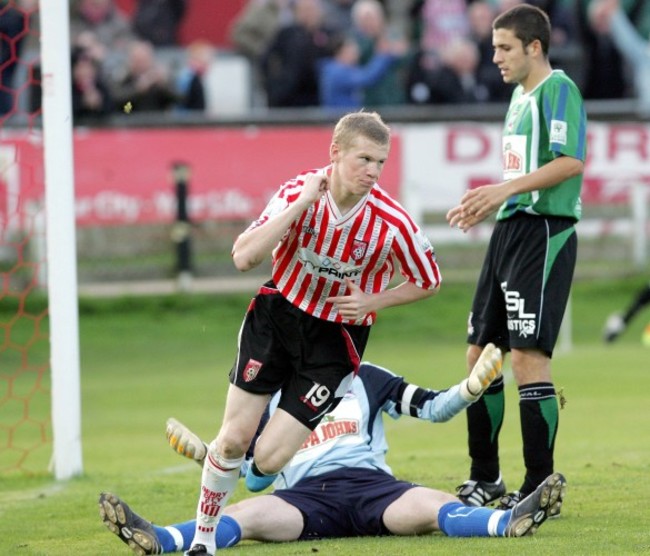 James McClean wheels away after scoring