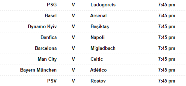 CL fixtures 6 Dec