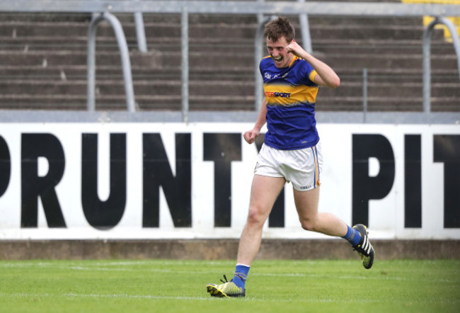 Conor Sweeney celebrates kicking the winning point