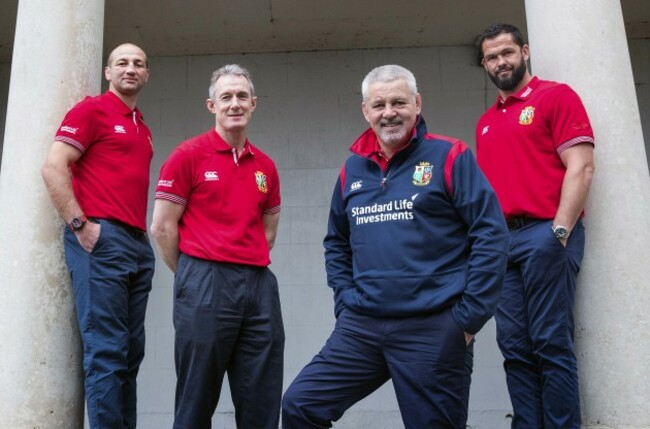 Steve Borthwick and Rob Howley, Warren Gatland and coach Andy Farrell