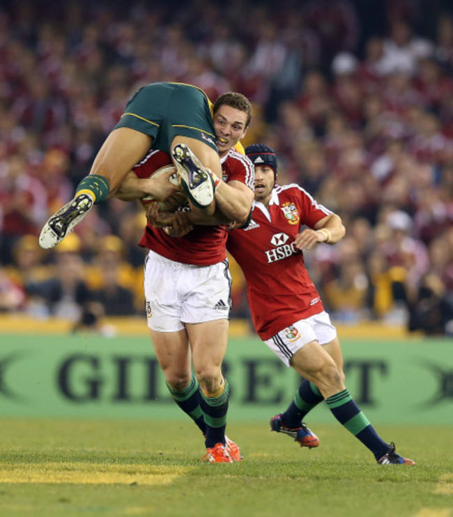 George North lifts up Israel Folau