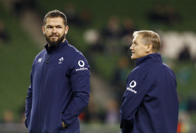 Ireland head coach Joe Schmidt with Andy Farrell