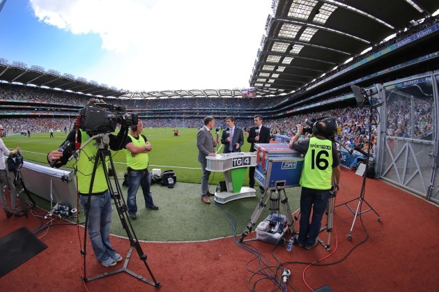General view of TG4 broadcasting from pitchside