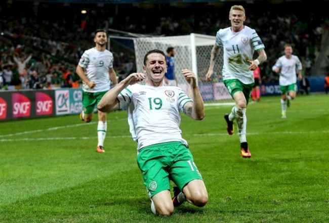 Robbie Brady celebrates scoring his sides first goal