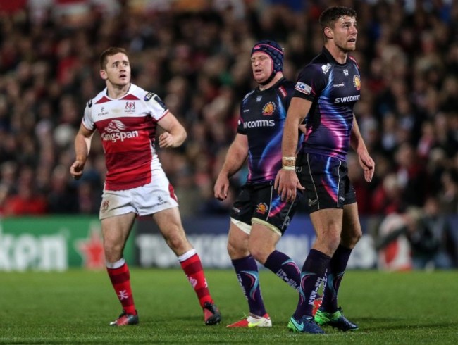 Paddy Jackson kicks a drop goal to win the game