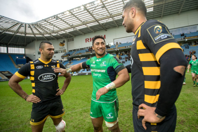 Kurtley Beale and Nathan Hughes speak with Bundee Aki