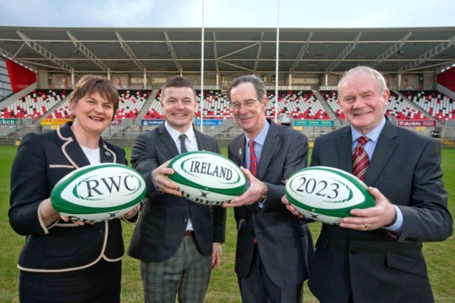 Arlene Foster, Brian O'Driscoll, Dick Spring and Martin McGuinness