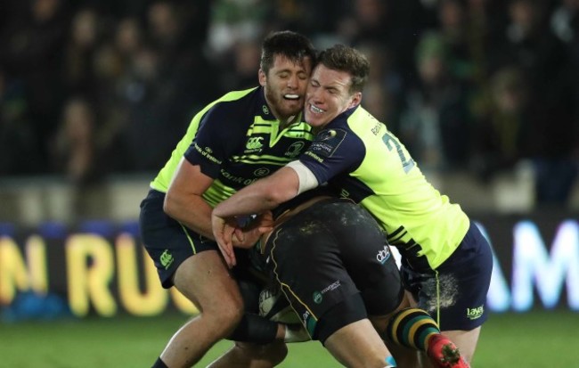 Leinster’s  Ross Byrne and Rory O’Loughlin