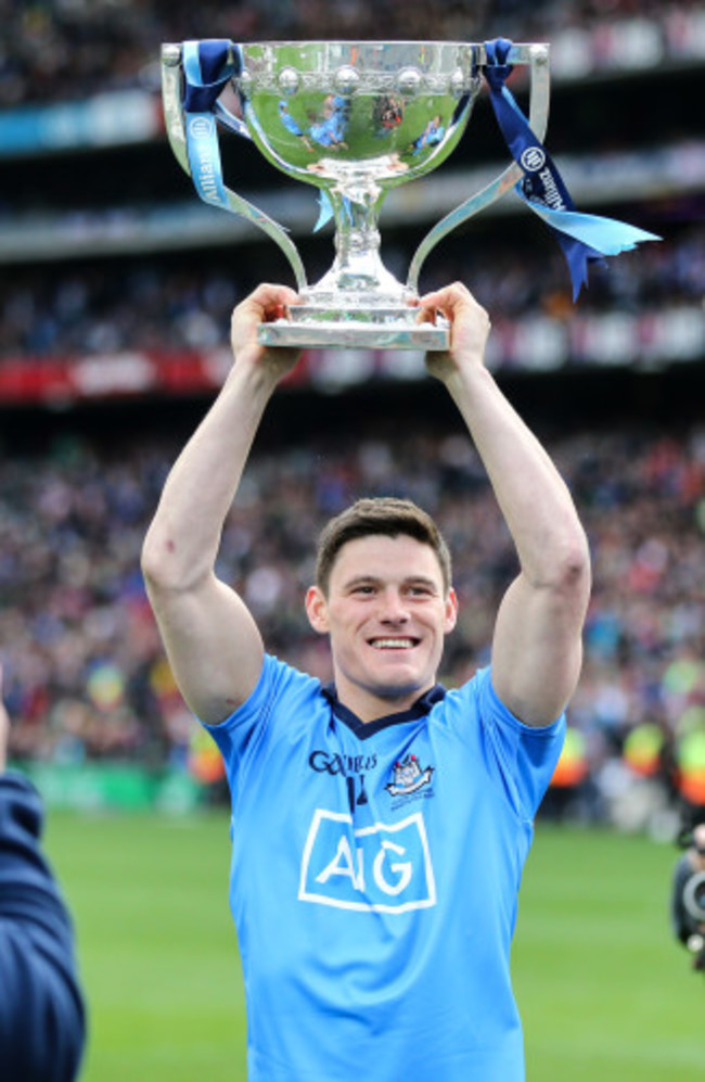 Diarmuid Connolly with the cup after the game