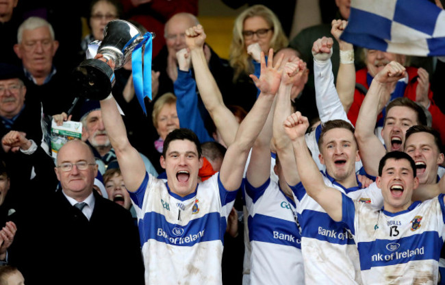 Diarmuid Connolly lifts the trophy