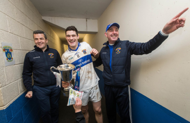Diarmuid Connolly celebrates Tommy Conroy