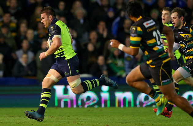 Sean O’Brien makes a break to score a try that was dissallowed