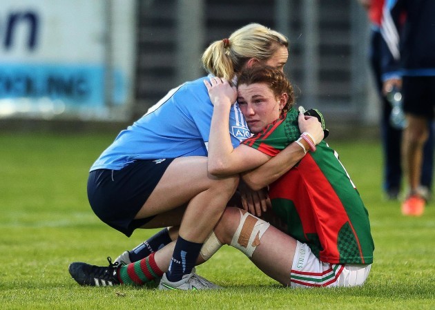 Sorcha Furlong consoles Aileen Gilroy at the end of the game